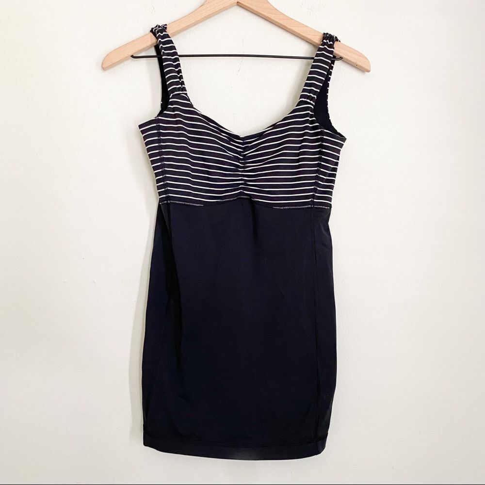 LULULEMON black & white striped athletic racerback tank